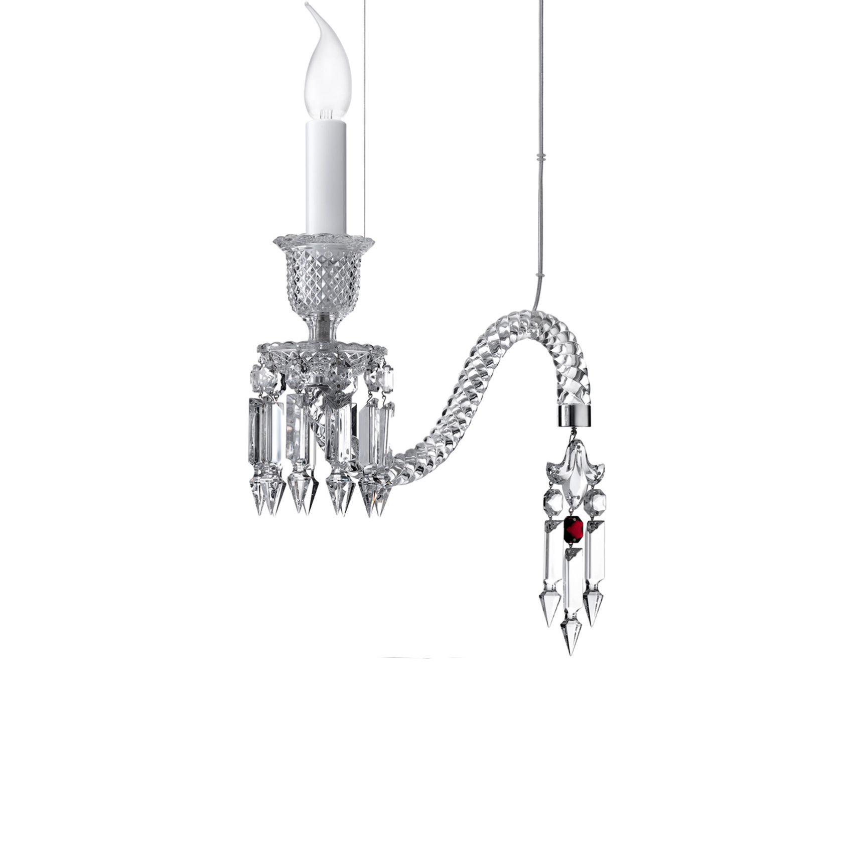 Baccarat Crystal, Fantome Single Light Chandeliere By Arik Levy