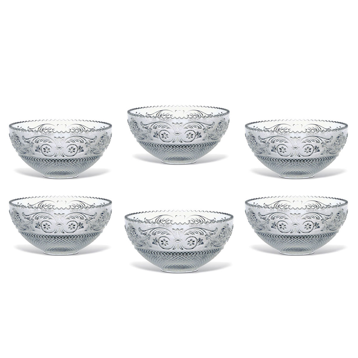 Baccarat Crystal, Arabesque 4.63″ Crystal Bowls, Set of Six