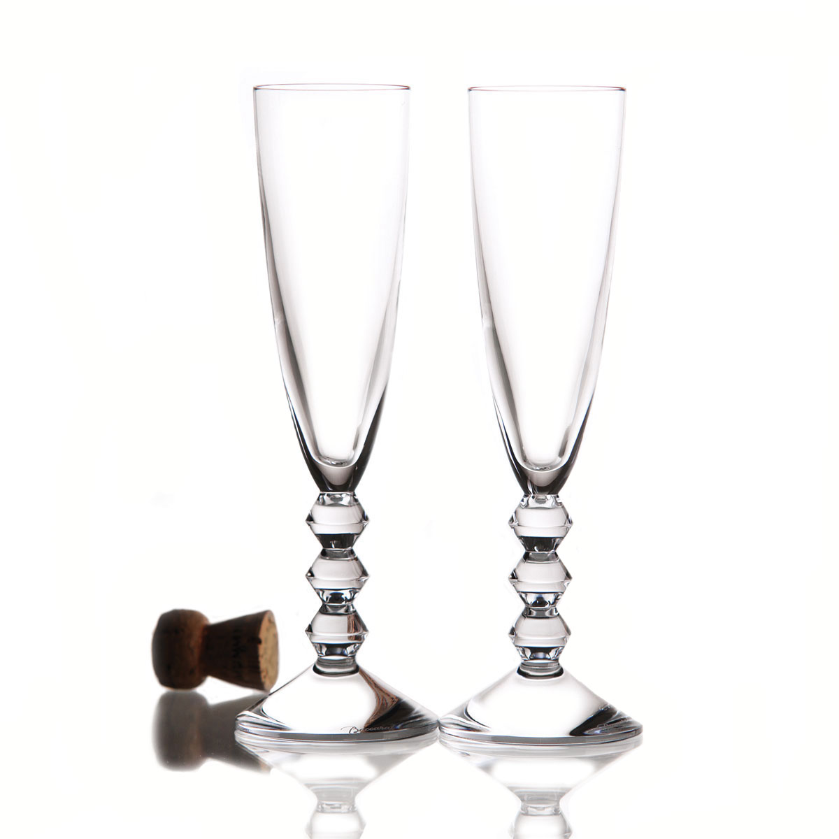 Baccarat Crystal, Vega Clear Crystal Flute, Pair